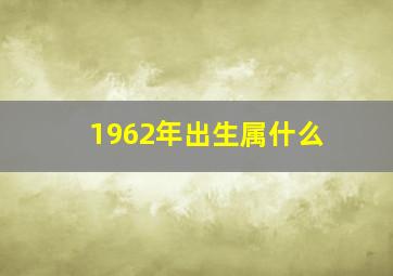 1962年出生属什么