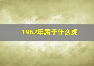 1962年属于什么虎