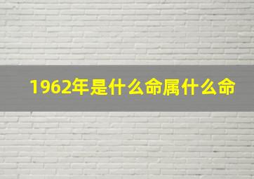 1962年是什么命属什么命