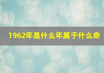 1962年是什么年属于什么命