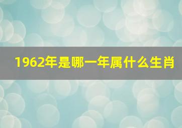 1962年是哪一年属什么生肖