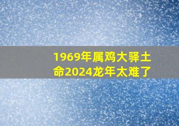 1969年属鸡大驿土命2024龙年太难了