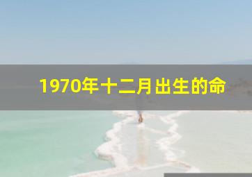 1970年十二月出生的命