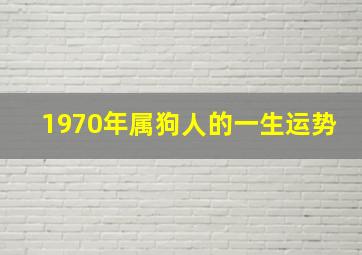 1970年属狗人的一生运势