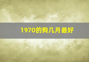 1970的狗几月最好