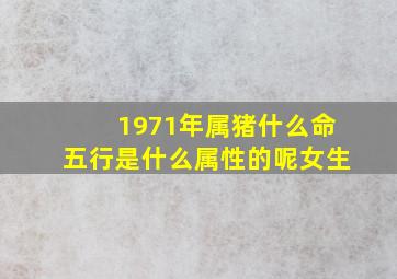 1971年属猪什么命五行是什么属性的呢女生