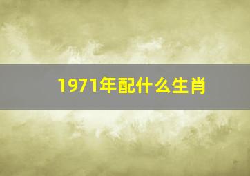 1971年配什么生肖