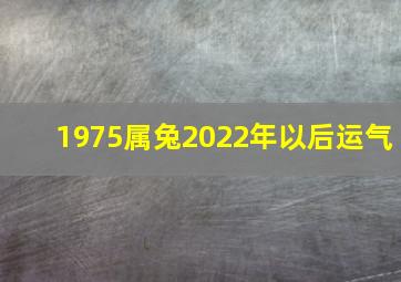 1975属兔2022年以后运气