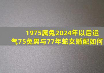 1975属兔2024年以后运气75免男与77年蛇女婚配如何