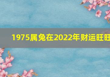 1975属兔在2022年财运旺旺