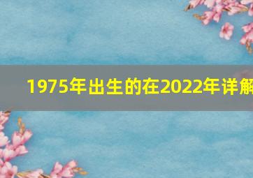 1975年出生的在2022年详解