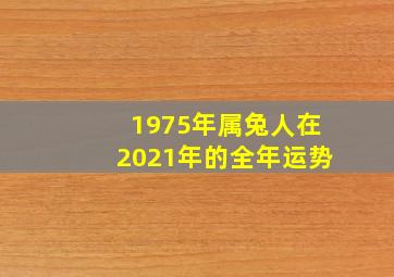 1975年属兔人在2021年的全年运势