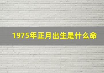 1975年正月出生是什么命