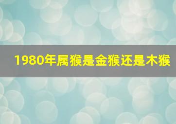 1980年属猴是金猴还是木猴