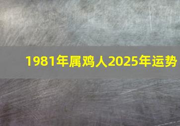 1981年属鸡人2025年运势