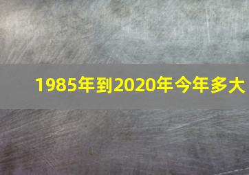 1985年到2020年今年多大