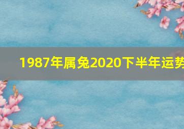 1987年属兔2020下半年运势