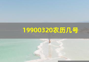 19900320农历几号