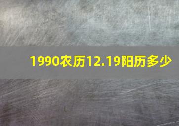 1990农历12.19阳历多少