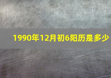 1990年12月初6阳历是多少