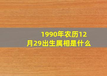 1990年农历12月29出生属相是什么