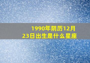 1990年阴历12月23日出生是什么星座