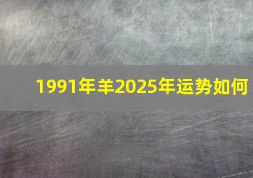 1991年羊2025年运势如何