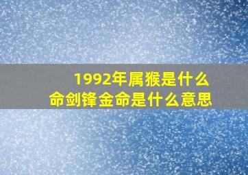 1992年属猴是什么命剑锋金命是什么意思