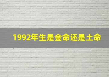 1992年生是金命还是土命