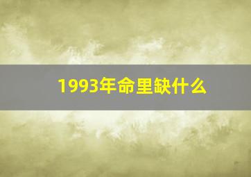 1993年命里缺什么