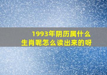 1993年阴历属什么生肖呢怎么读出来的呀