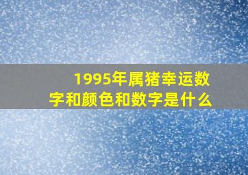 1995年属猪幸运数字和颜色和数字是什么