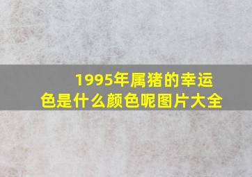 1995年属猪的幸运色是什么颜色呢图片大全