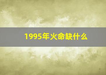 1995年火命缺什么