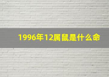 1996年12属鼠是什么命