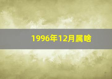 1996年12月属啥