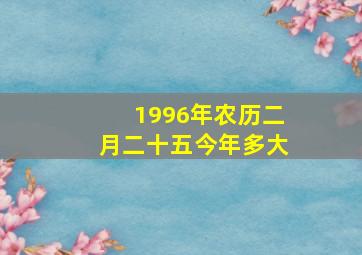 1996年农历二月二十五今年多大