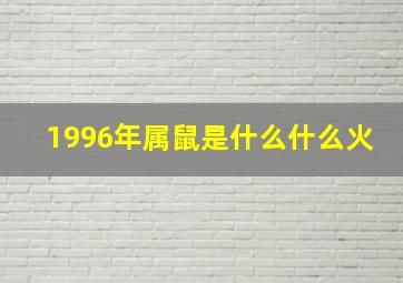 1996年属鼠是什么什么火