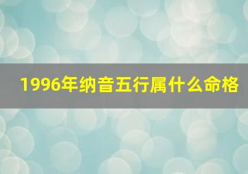 1996年纳音五行属什么命格