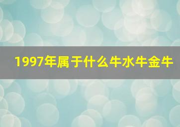 1997年属于什么牛水牛金牛