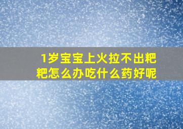 1岁宝宝上火拉不出粑粑怎么办吃什么药好呢