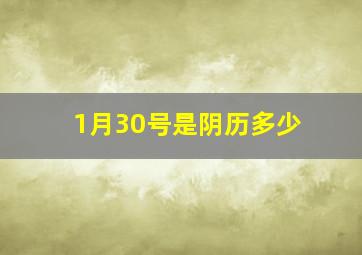 1月30号是阴历多少