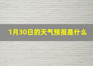 1月30日的天气预报是什么