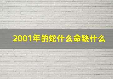 2001年的蛇什么命缺什么