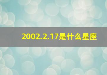 2002.2.17是什么星座