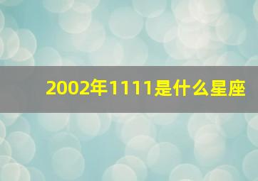 2002年1111是什么星座