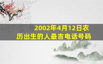 2002年4月12日农历出生的人最吉电话号码