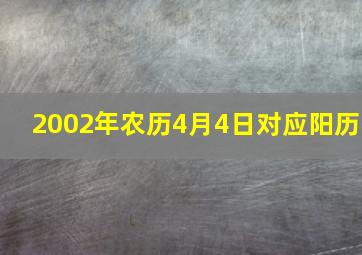 2002年农历4月4日对应阳历