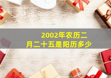 2002年农历二月二十五是阳历多少