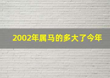 2002年属马的多大了今年